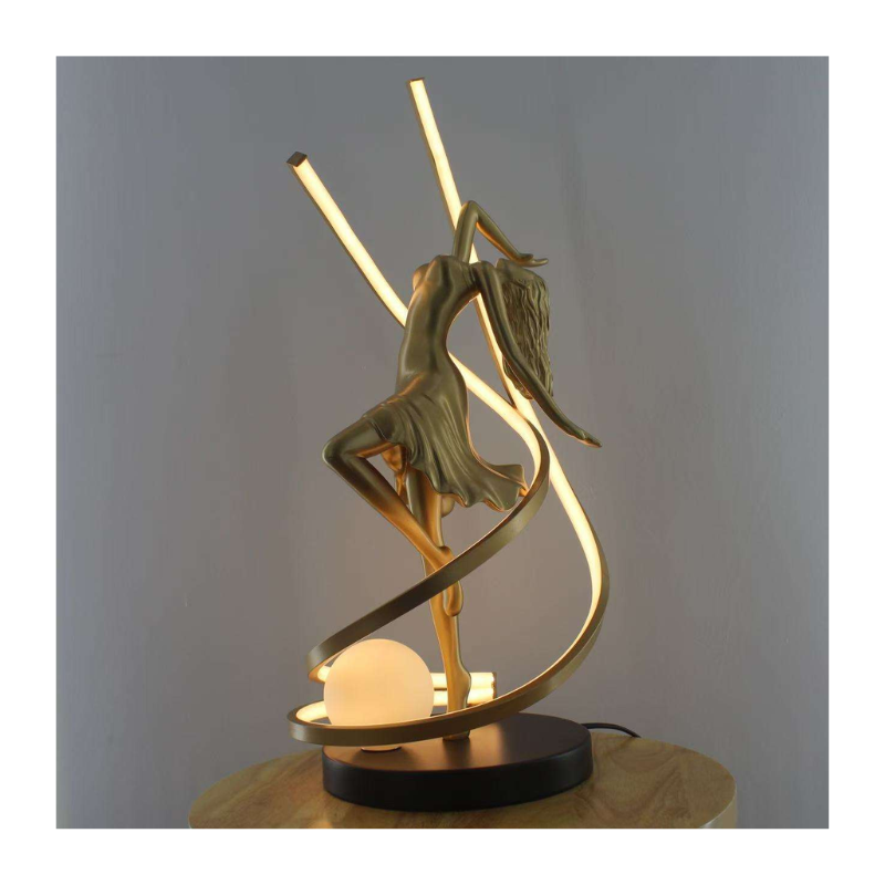 Golden Twirl Dancer Lamp